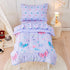 lasoftan Butterfly Toddler Bedding Set for Girls, 4 Piece Bed-in-a-Bag Toddler Comforter Sets,