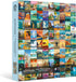 1000 1000 90 Puzzles for Adults Pieces Vintage World Travel, Jigsaw Puzzles Landscape Poster Puzzle Landmarks, Piece