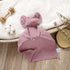 Organic Elephant Loveys for Babies, Muslin Security Blankets, Soft Snuggle Animals for Newborns, Violet