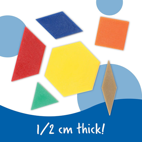 250 Set Learning Resources Plastic Pattern Blocks - Classroom Must Haves, Math Teaching Tools, Homeschool Supplies