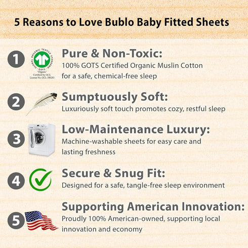 3-Pack 33x20x4 1721 2933 Bedside Sleeper Bassinet Sheets | GOTS Certified Organic Jersey Cotton, Ultra Soft