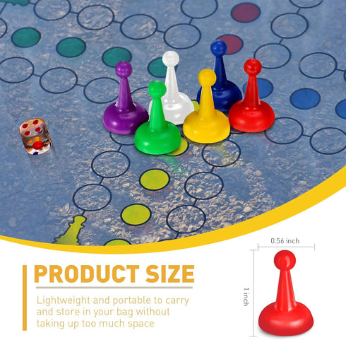 48 Pcs 1 Inch Board Game Pieces Multicolor Pawns Board Game Pawns Plastic Chess Pieces for Board Games Component Tabletop Markers Accessories, Random Color