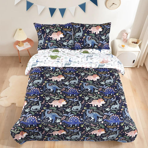 Toddler Bedding Sets Twin Size for Girls, Dinosaur Toddler Crib Bedding Set