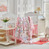 Shxime 3 Set, Cozy Piece Floral Crib Bedding Soft Quilted Baby Comforter with Fitted Sheet & Ruffled Crib Skirt