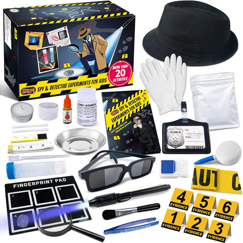 UNGLINGA Kids Spy Kit Detective Set Over 20 Activities - Fingerprint Toys