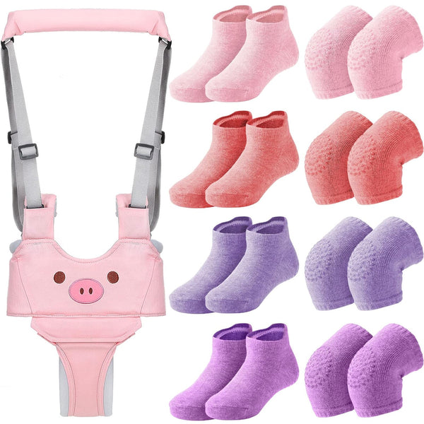 Xuniea Baby Walking Harness Breathable Handheld Baby Walker Assistant Belt Adjustable Toddler
