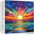 PICKFORU Impossible Puzzle for Adults 1000 Pieces, Ocean Sunset Puzzles with Colorful Rainbow