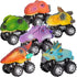 6 Pack Pull Back Dino Cars, Dinosaur Car Toys for Kids, Pull Back Dinosaur Cars Set