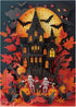 Halloween Jigsaw Puzzle 1000 Piece for Adults - Paper Cut Art Skeleton Scary House Horror Puzzle for Fall Decor