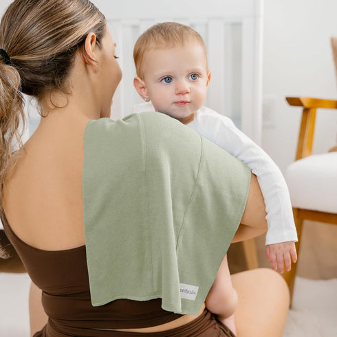 Set (Pack 10) Baby Car Seat Cover and Baby Burp Cloths of Bundled by Comfy Cubs