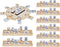 Poen Mexican Train Dominoes Set, Wooden Mexican Train Hub with 8 Pcs Domino