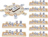Poen Mexican Train Dominoes Set, Wooden Mexican Train Hub with 8 Pcs Domino