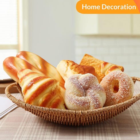 Joeabor 8pcs Set, Artificial Bread Realistic Fake Food for Display, Fake Bread for Decoration, Faux Food Props