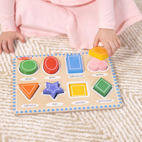 Melissa & Doug Wooden Chunky Shapes Puzzle (8 pcs) - FSC Certified