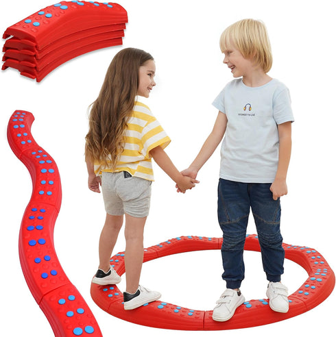 Special Supplies Wavy Circle Balance Beams Stepping Stones for Kids, 8 Pc.