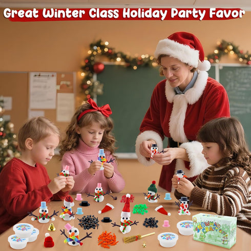 9 Pack 9 9 LanMa Snowman Kits,Fun Build a Snowman Craft for Kids Gifts Winter Family Activity, Christmas Making Snowmen
