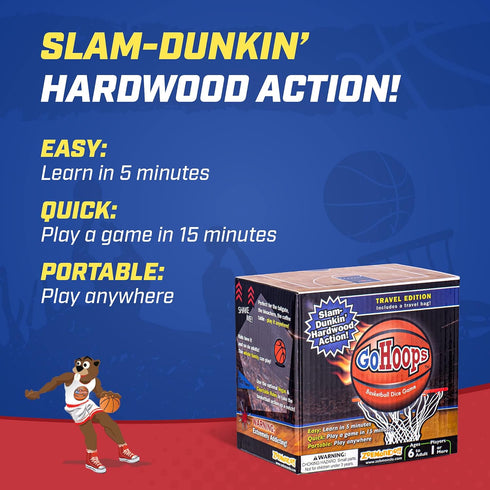 Zobmondo!! GoHoops Basketball Dice Game for Families, Kids, and Fans