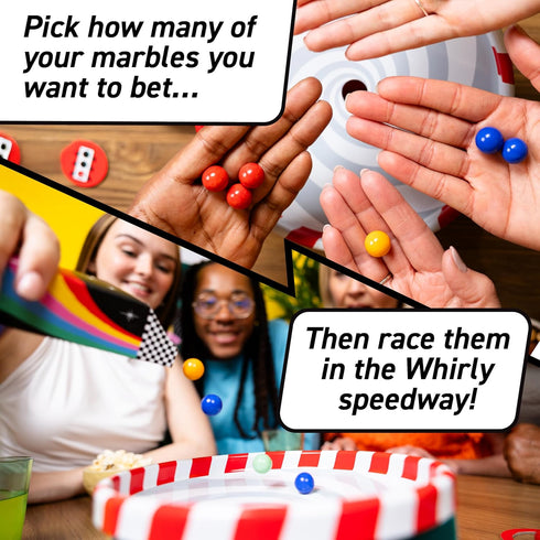 2-6 8+ Whirly Derby: The All Action Marble Racing Game | New Family Board Game, for Players, Age