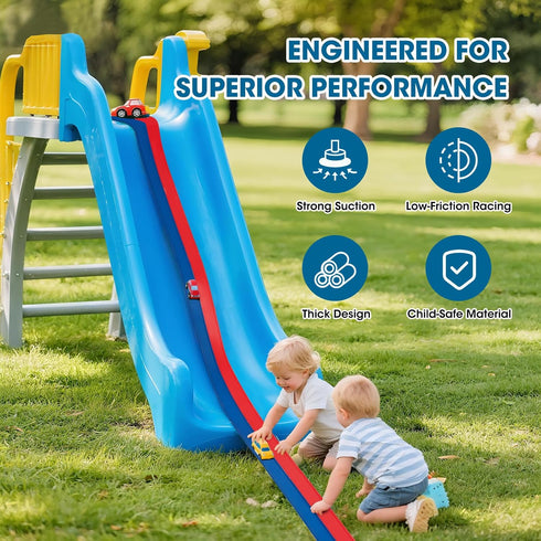 Criez 15 2 1/64 Ft Flexible Race Track for Kids with Toy Cars, Safe US-Certified PVC Car Track Withstands Repeated
