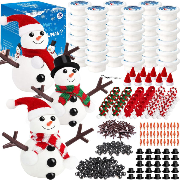 36 Pack Stocking Stuffers for Kids,Christmas Crafts for Kids Bulk,Build a Snowman