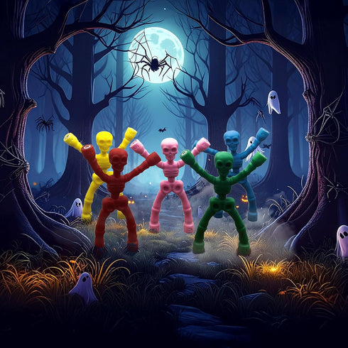 5-Pack 6-12 MAGMEN MagnaBones Magnetic Skeleton Action Figures - Poseable Fidget Toy for Kids Ages & Adults - STEM