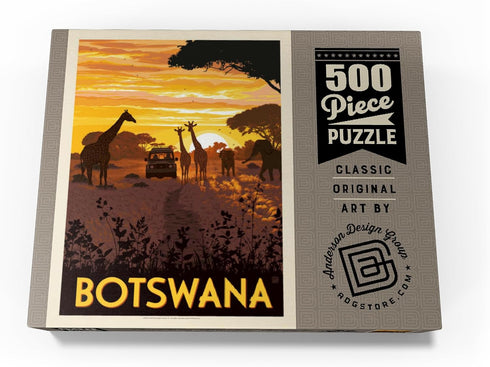 MyPuzzle Botswana Vintage Poster, Premium 500 Piece Jigsaw Puzzle for Adults