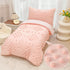 Set 4-Piece Set Toddler Bedding for Girls Pink Jacquard Pom Pom Tufts Bohemian Boho Tufted Dots Crib Toddler Comforter