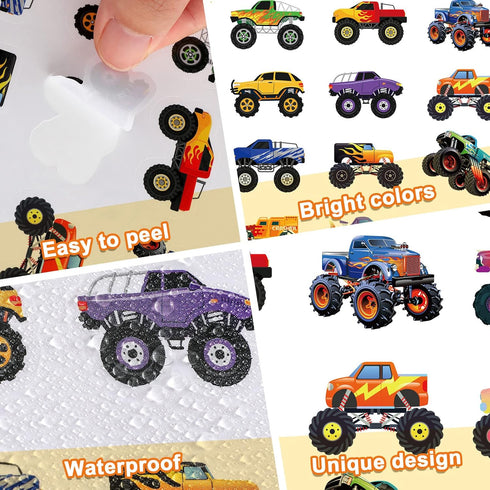 500 Pcs Truck Cartransportation Stickers for Kids Boys Construction Stickers for Toddler Teens Art Toys for Crafts