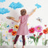 Zonon 64 Pcs Flowers Butterflies Wall Decals - Chrysanthemums Dragonflies Botanical Peel and Stick Art for Nursery Decor