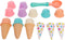 Ice Cream Shop Playset, Pretend Play Ice Cream and Cones, Dessert Play Set for Kids, Play Kitchen Accessories