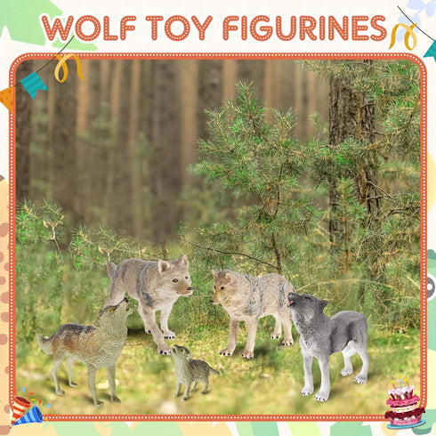 Deekin 20 Pcs Mini Around World City Miniatures, Realistic Themed Party Gifts (Wolf)