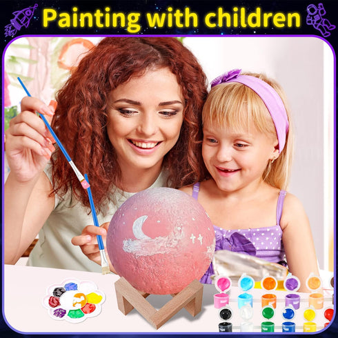 Paint Your Own Moon Lamp Kit, DIY 3D Moon Light, Galaxy Lamp, Arts & Crafts Kit for Teens Boys Girls, Birthday Gifts