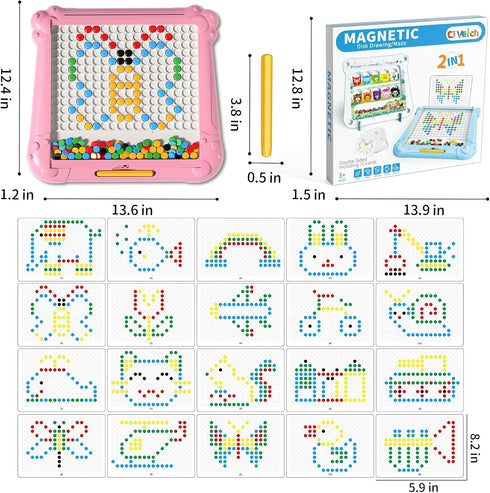 Ci Vetch 2-IN-1 3 4 5 6 7 8 Large Magnetic Drawing Board for Toddlers Kids, Magnetic Color and Number Maze, Magnetic