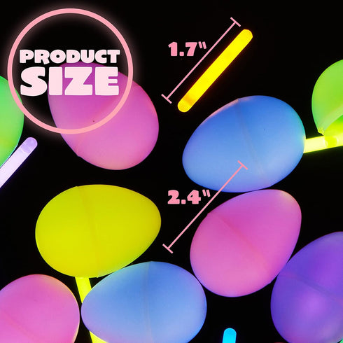 JOYIN 35 Pcs Easter Eggs with Mini Glow Sticks, Glow-in-The-Dark Basket Stuffers for Kids, Easter Egg Hunt Supplies