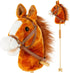 PUNP 36'' Plush Horse Riding Stick with Handsewn Head, Sturdy Wood Stick, Neighing & Clip-Clop Sounds