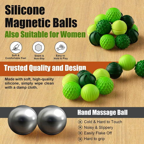 RIVGOT 6-Pack Silicone Magnetic Balls, Fidget Toys, Stress Relief Toys for Adults, Teens, Sensory Toy for Fingers