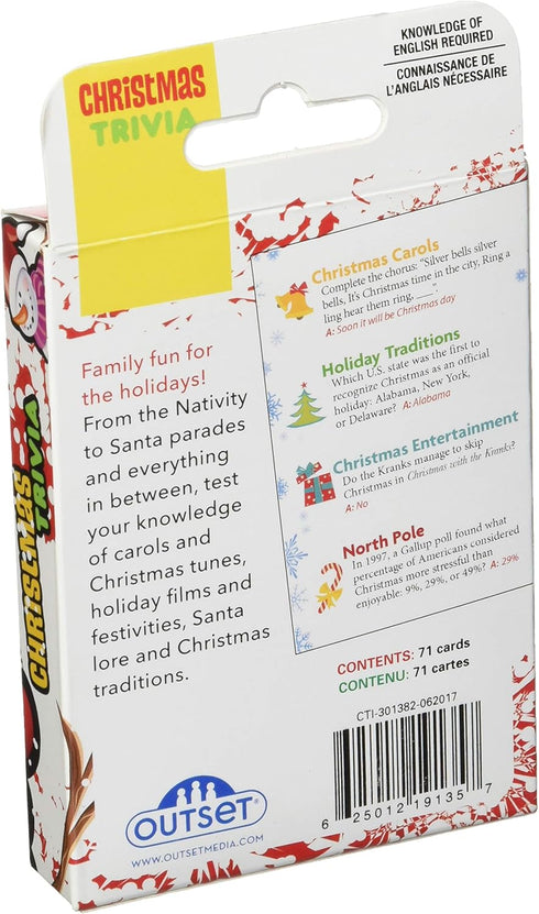 Outset Media Christmas Trivia Card Game, Travel Sized, for 2 or More Players Ages 12 and up