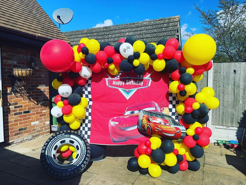 Mouse Balloons Garland Arch Kit, 100pcs Red Black Yellow Confetti Balloons for Cartoon Mouse Theme Party