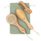 Natural Baby Hair Brush Set with Boho Bag - Goat Hair Cradle