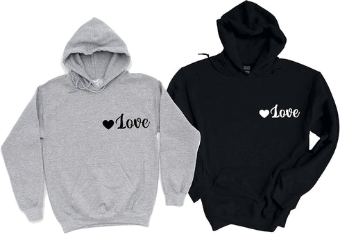 Love Sweatshirts For Couple - Valentine's Day Hoodies For Women, Men, Boys,