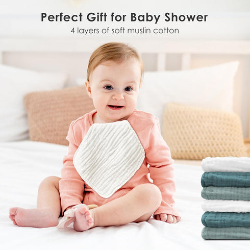 -100% -12 Pack, 12x12 Inches Sunny zzzZZ Baby Muslin Washcloths Cotton Muslin Soft Baby Bath Wash Cloths and Absorbent