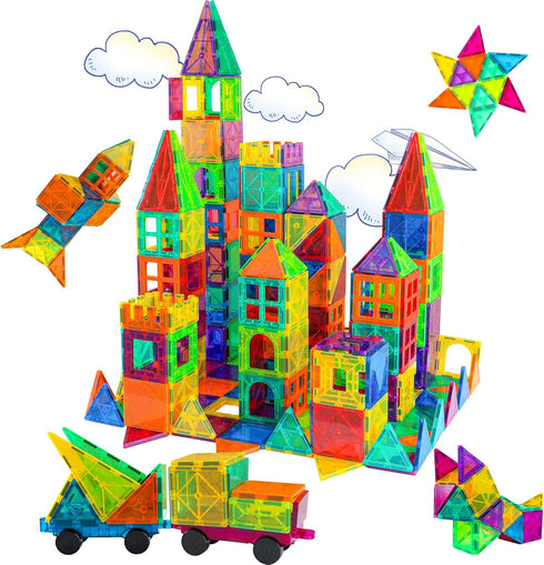 Bmag Magnetic Tiles, 100PCS Magnet Building Blocks for Kids, STEM Educational Learning Toy