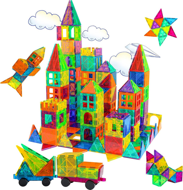 Bmag Magnetic Tiles, 100PCS Magnet Building Blocks for Kids, STEM Educational Learning Toy