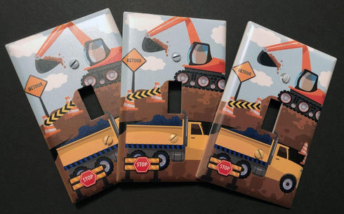Truck Boys Room Light Switch Cover Plate - Kids Decorative Tractor Nursery Decor for Bedroom, Bathroom