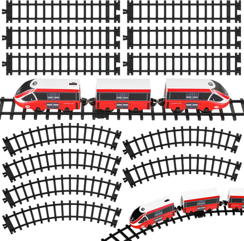 Liliful 12 Pcs Train Track Accessories with 24 Snap Buttons for Boys and Girls, Railroad Building Toy