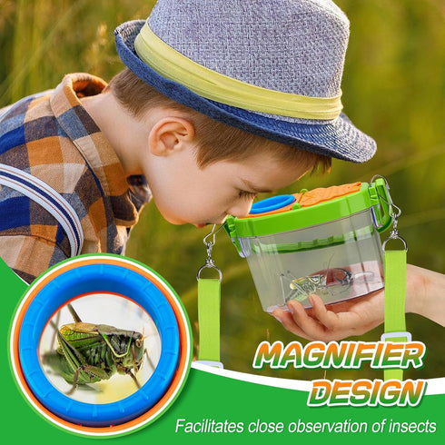 2Sets Kids Bug Habitat Outdoor Explorer Kit Gifts - 2 Carrying Ways, Handle and Strap, for Kids Age 3 4 5 6 7 8
