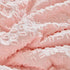 3 Set Flysheep Pieces Tufted Crib Bedding with Ruffle Fringe, Pink Ruffled Comforter with Fitted Sheet and Bed Skirt