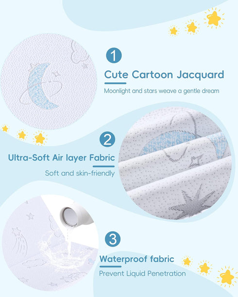 Pack 38"x26", Pack Trifold and Play Mattress Double-Layer N Play Mattresses for Baby Toddler with Waterproof Washable