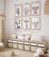 Set 6 (8x10) Safari Animals Baby Girls Nursery of Unframed Wall Art Prints, Gray Baby Animals with Pink Flowers, Child