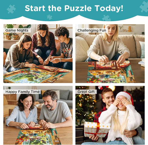 WSCXSC 500 Cozy 20.5x 15 Piece Puzzle for Adults, Kitchen and Garden View Jigsaw Puzzle, Colorful Puzzles with Flowers